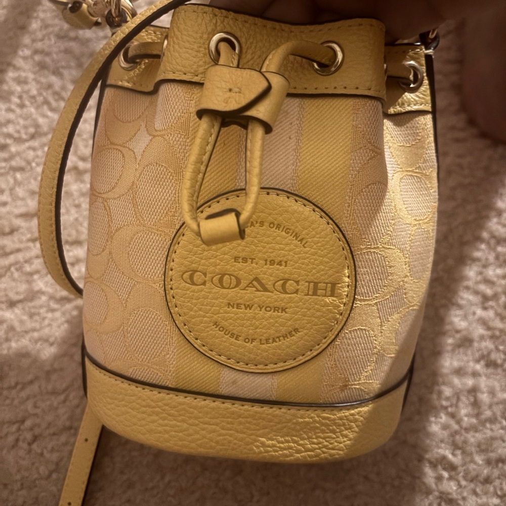 Coach Yellow Mini Bag with Drawstring Closure